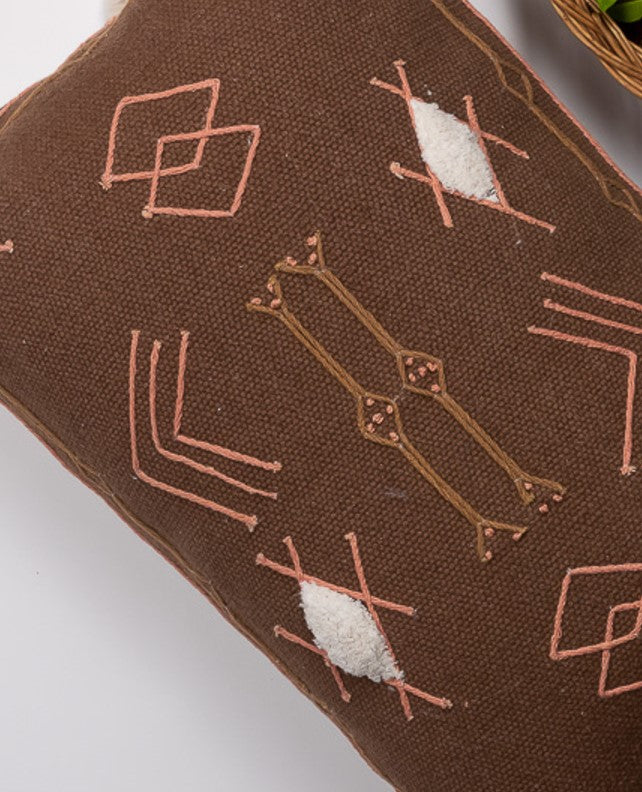 BROWN -Stylist Exquisite Embroidery Pillow Cover