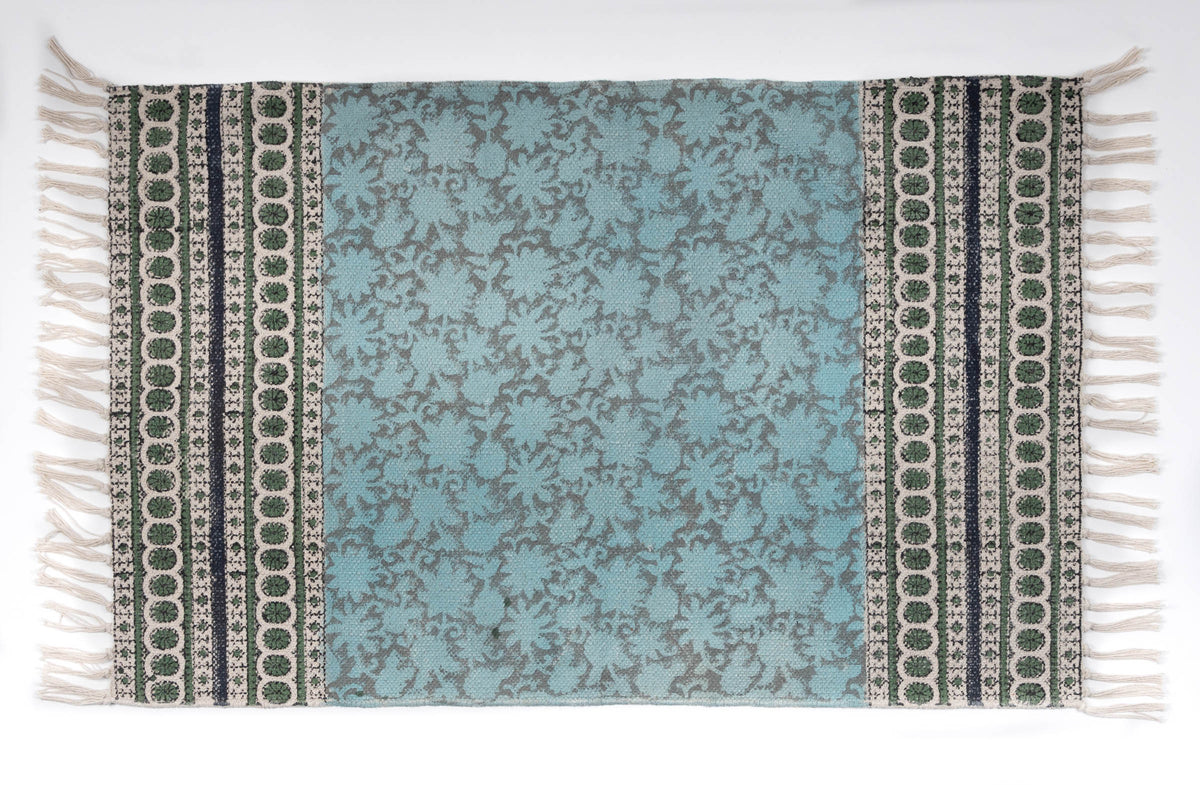 JALGAON - Hand Block Printed Cotton Rug