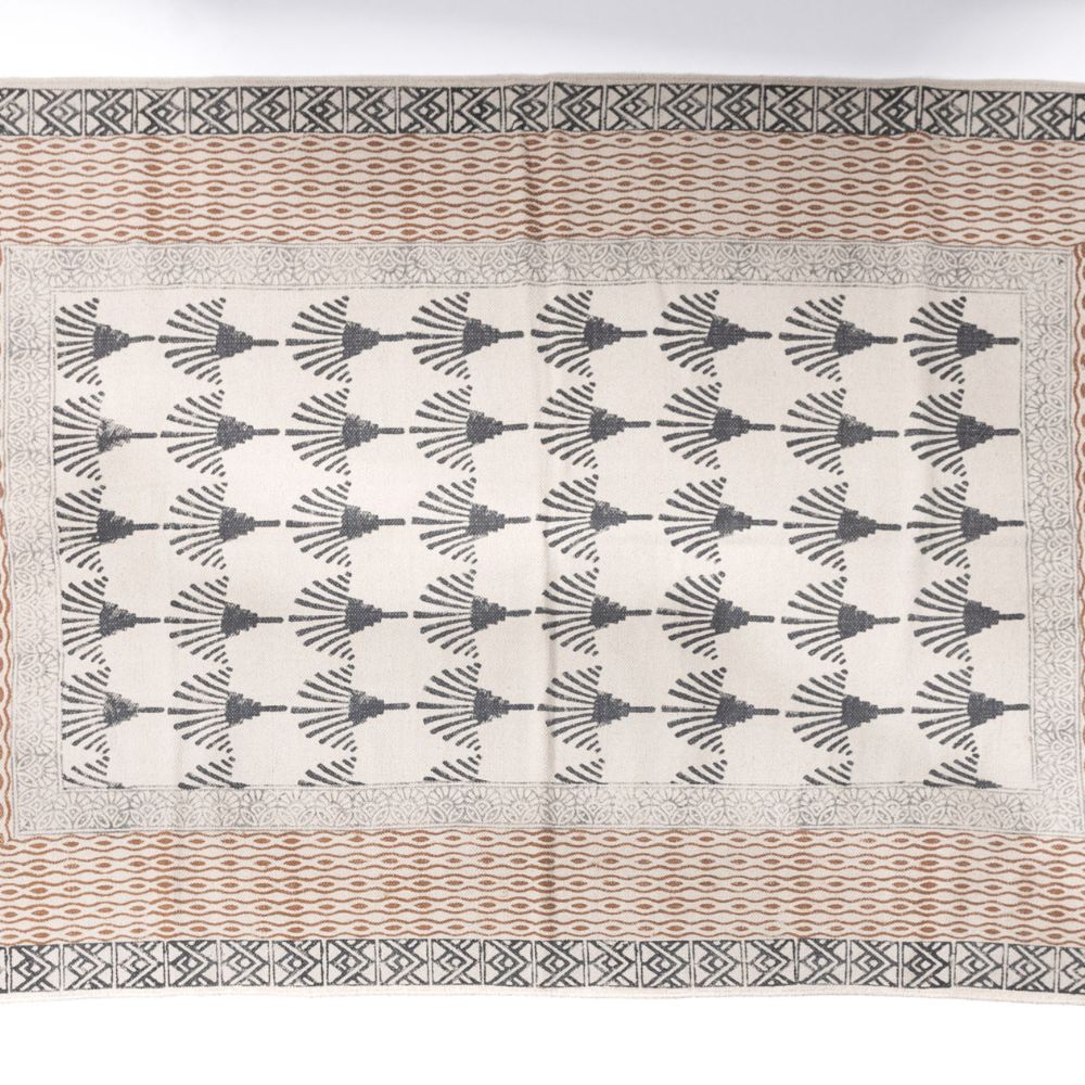 HALFELI - Hand Block Printed Cotton Rug