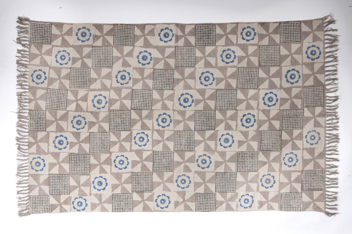 THATTA - Hand Block Printed Cotton Rug