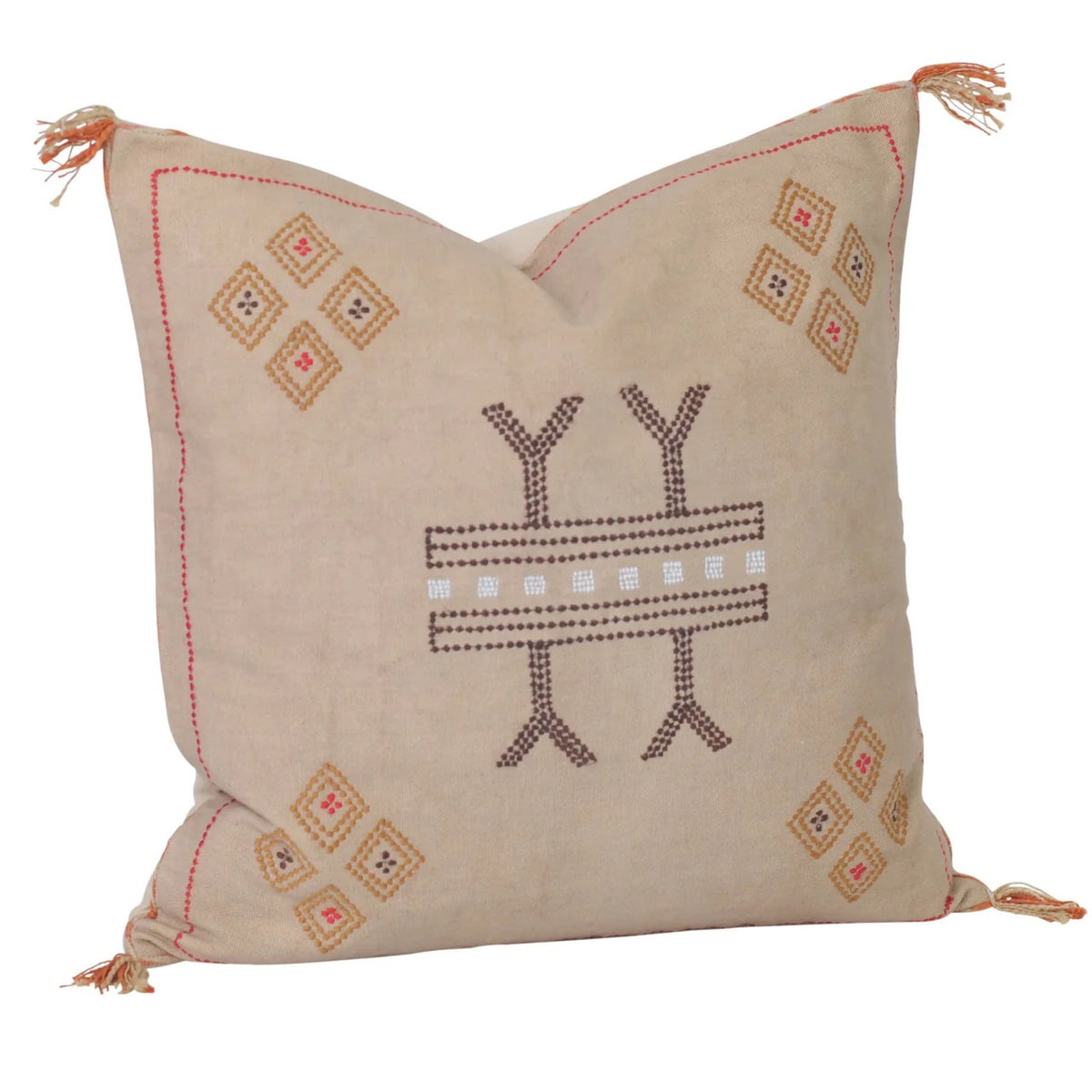 BROWN LEEA - Embroidered Cushion Cover