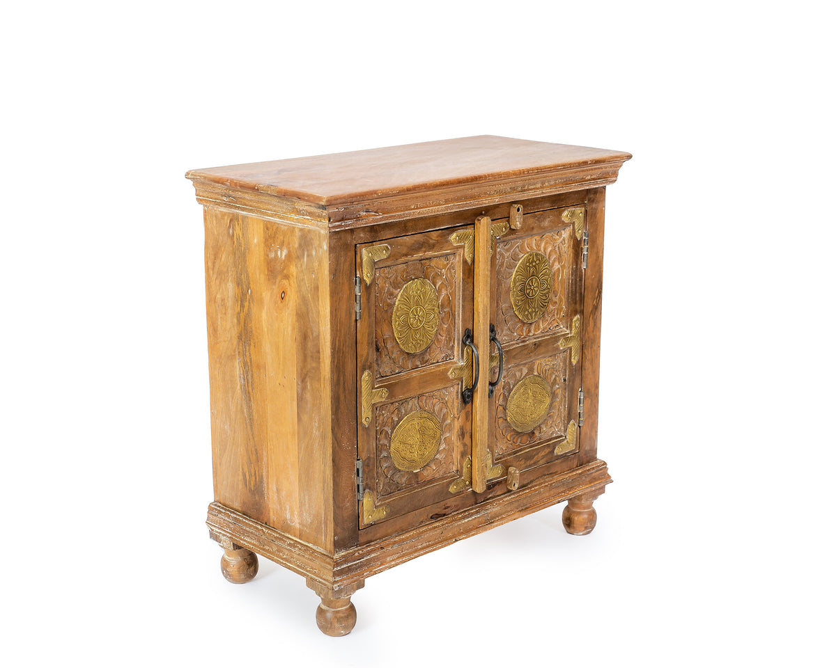 Refined Rustic Iron and Mango Wood Cabinet