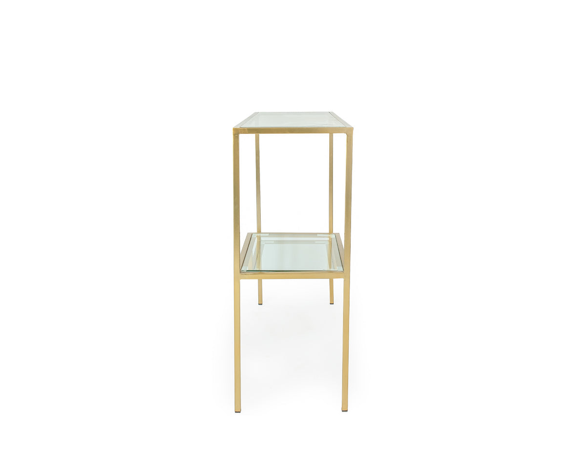 Glass and Iron Chic Console Table