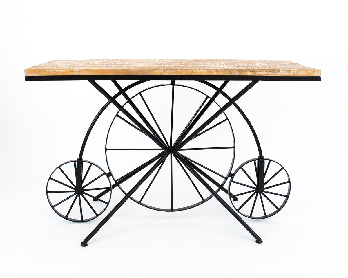 Industrial Elegance Iron & Mango Wood Console Table