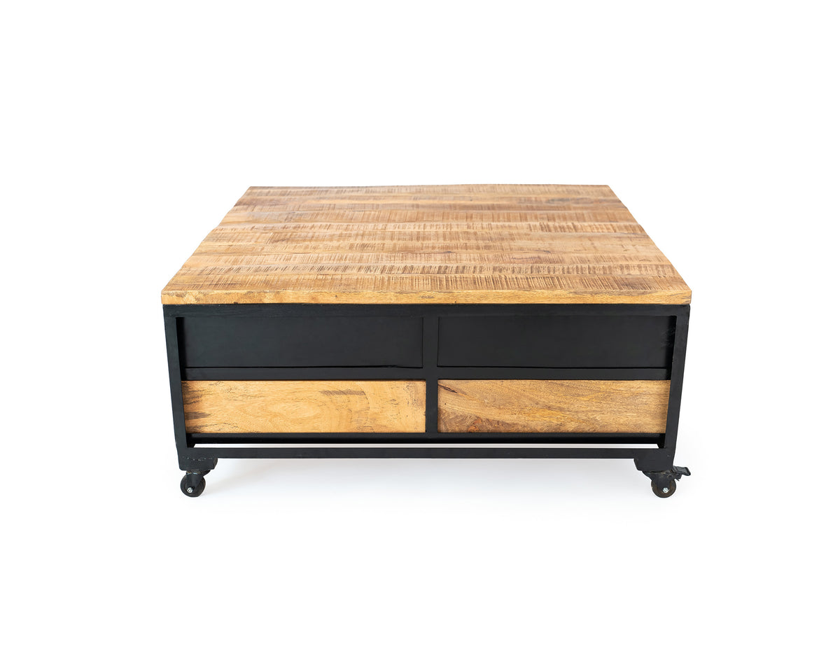 STANTON Industrial Acacia Wood Coffee Table