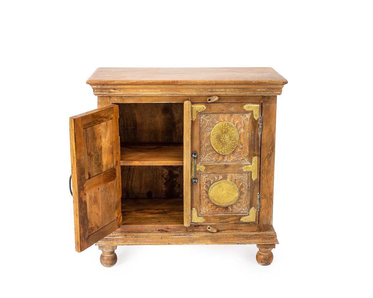 Refined Rustic Iron and Mango Wood Cabinet