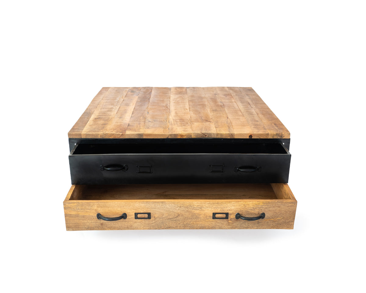 STANTON Industrial Acacia Wood Coffee Table