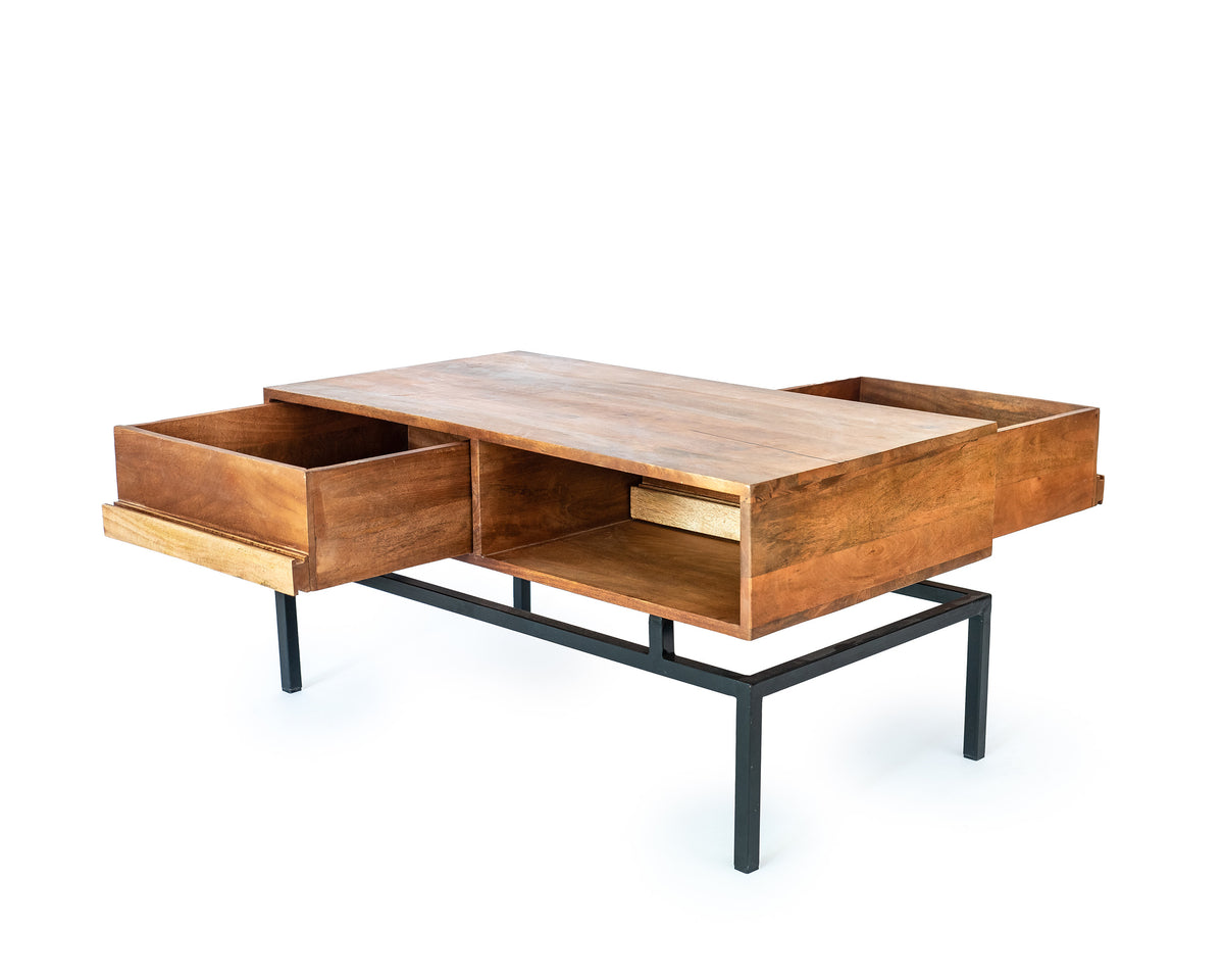 BIRNEY Acacia and Iron Fusion Coffee Table