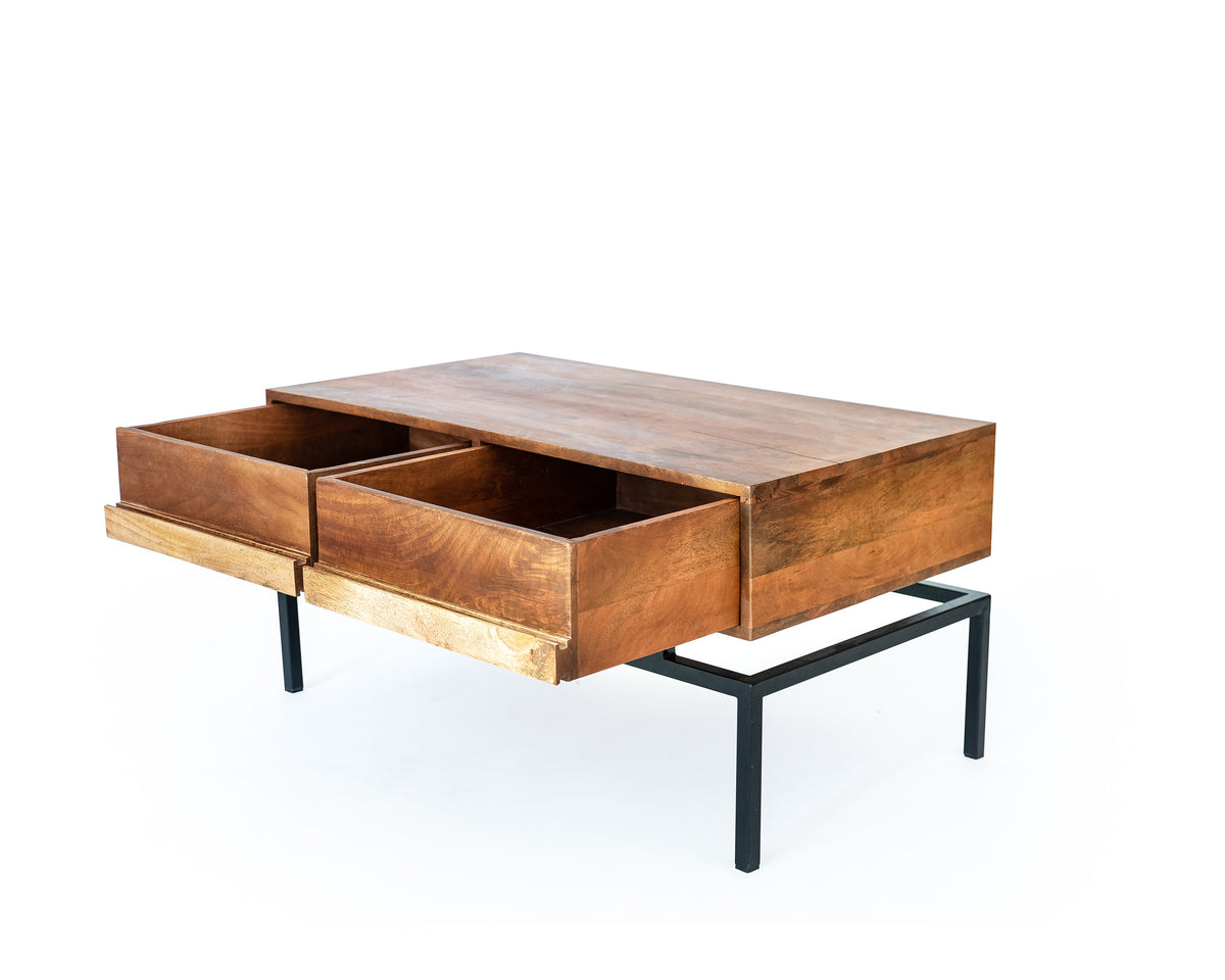 BIRNEY Acacia and Iron Fusion Coffee Table