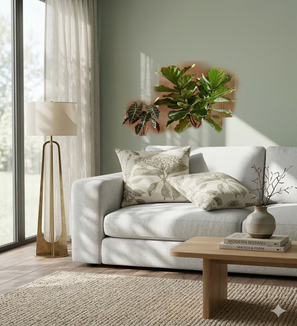 VERDA - Green Soft Floral Cushion Covers Set of 2 (18x18) | Fresh Home Decor