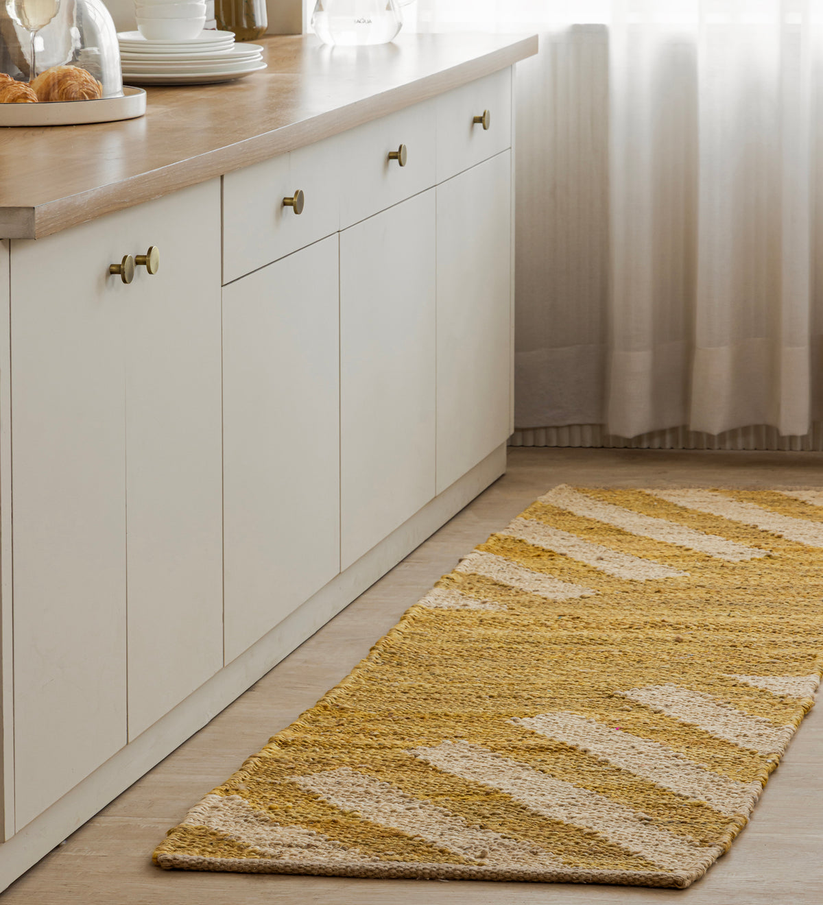 AARAV Gray Traditional Hand Woven Cotton Dhurrie Runner Rug (6 ft x 2 ft)