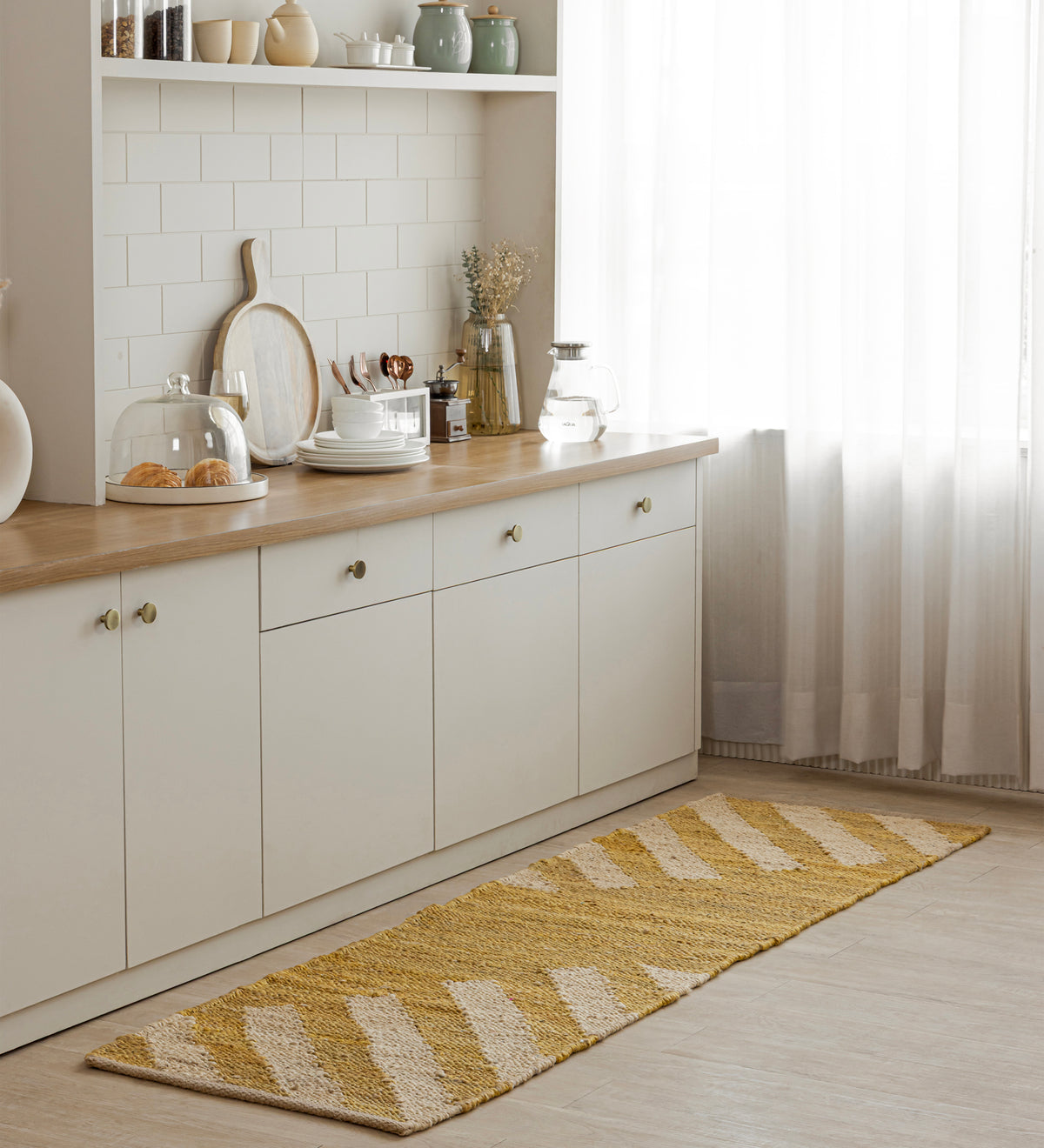 AARAV Gray Traditional Hand Woven Cotton Dhurrie Runner Rug (6 ft x 2 ft)