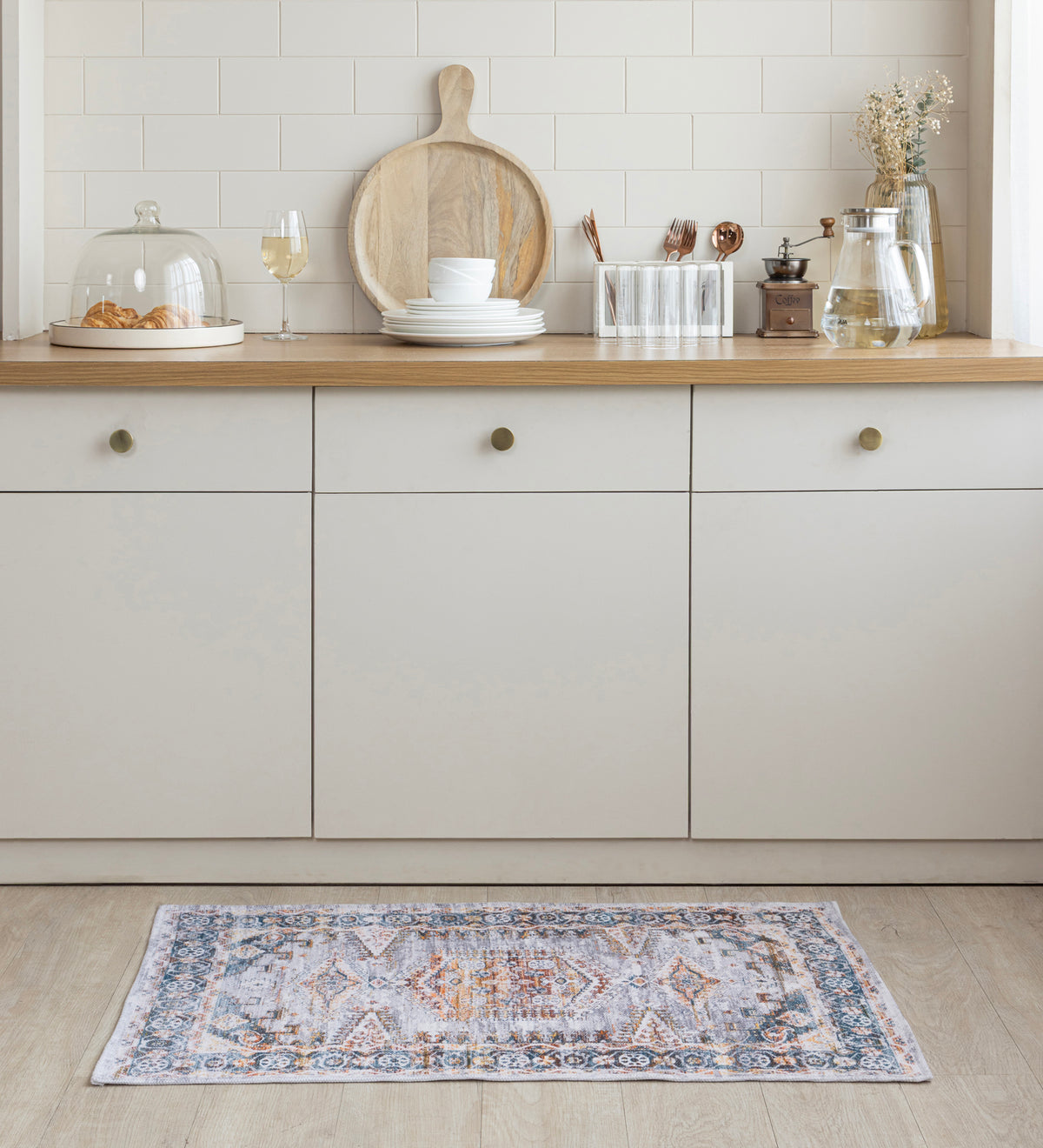 MAIRA Multicolor Geometric Hand Woven Cotton Dhurrie Rug (3 ft x 2 ft)
