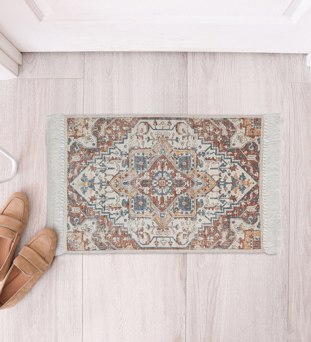 NAZ Multicolor Geometric Hand Woven Cotton Dhurrie Rug (3 ft x 2 ft)