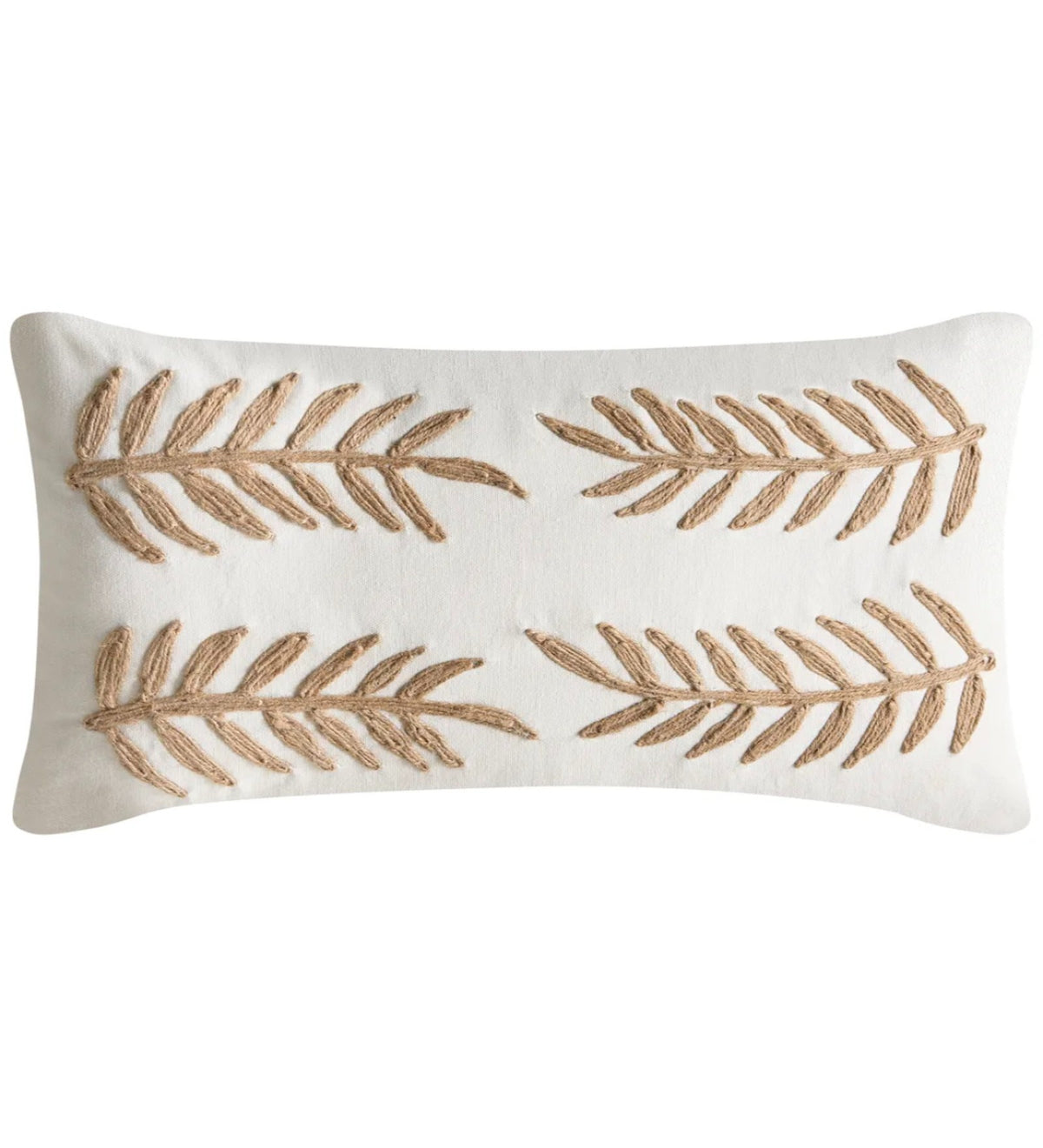 JIVA - Jute Hand Embroidered Cushion Covers Set of 2 (18x18) | Natural Home Decor