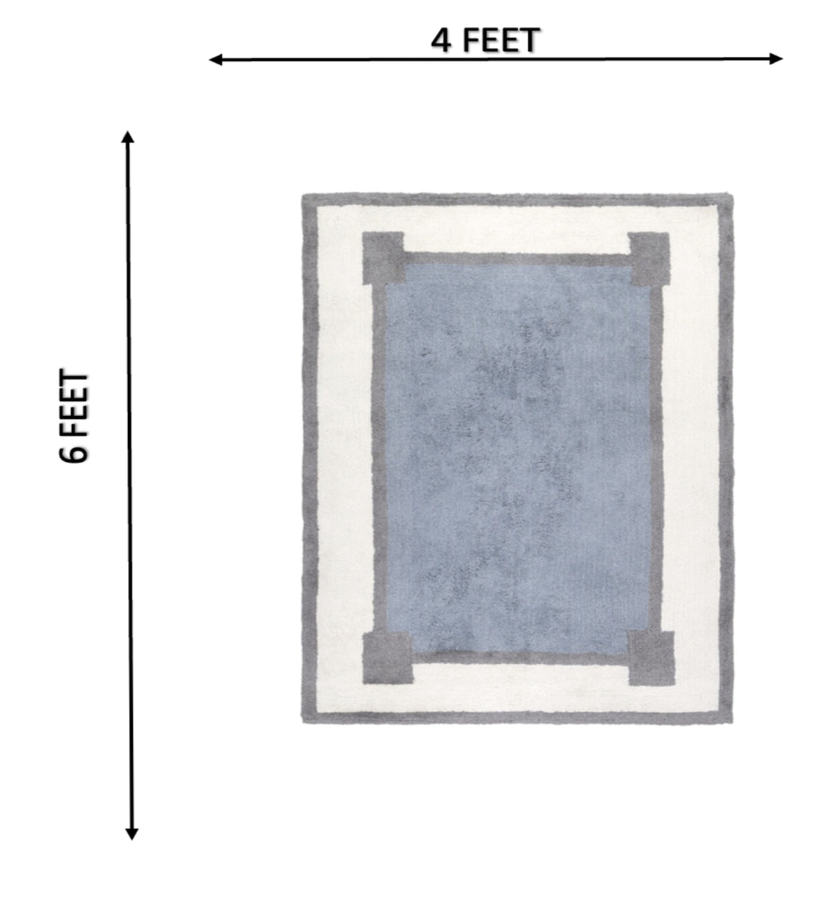 ADIRA Blue Geometric Hand Woven Cotton Dhurrie Rug (8 ft x 5 ft)