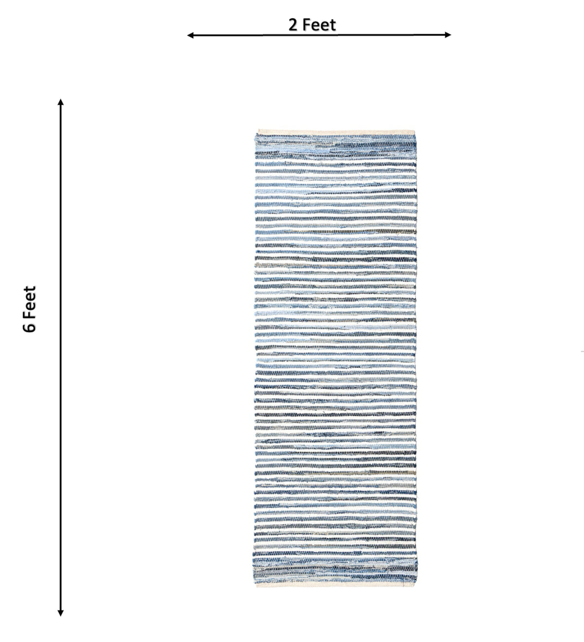 MEERA Multicolor Traditional Hand Woven Cotton Dhurrie Runner Rug (6 ft x 2 ft)