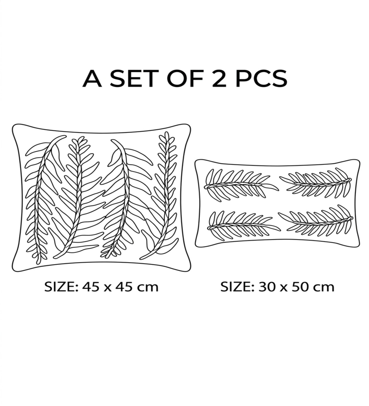 JIVA - Jute Hand Embroidered Cushion Covers Set of 2 (18x18) | Natural Home Decor
