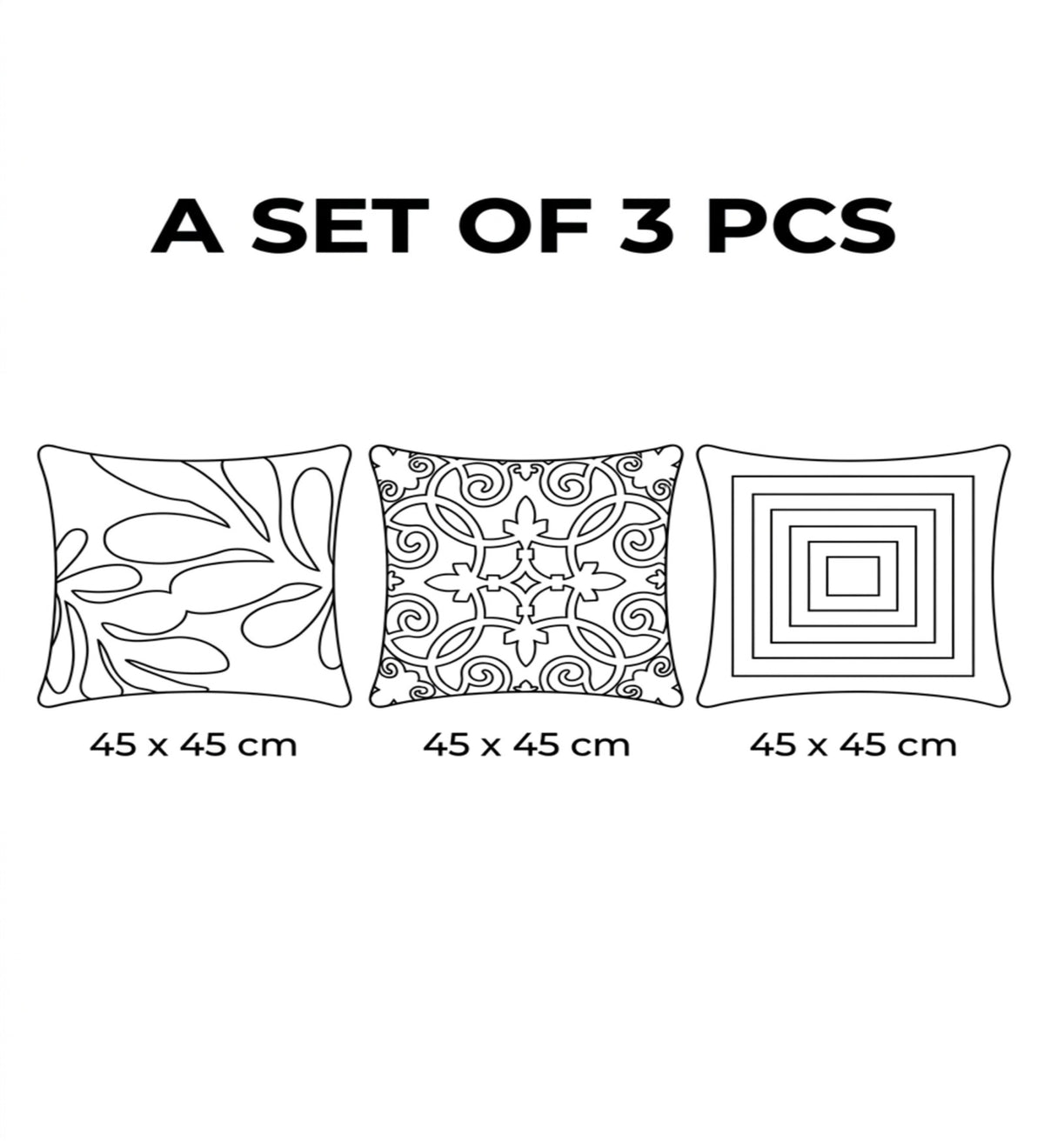 MIRA - Modern Soft Cushion Covers Set of 3 (18x18) | Cozy Home Decor