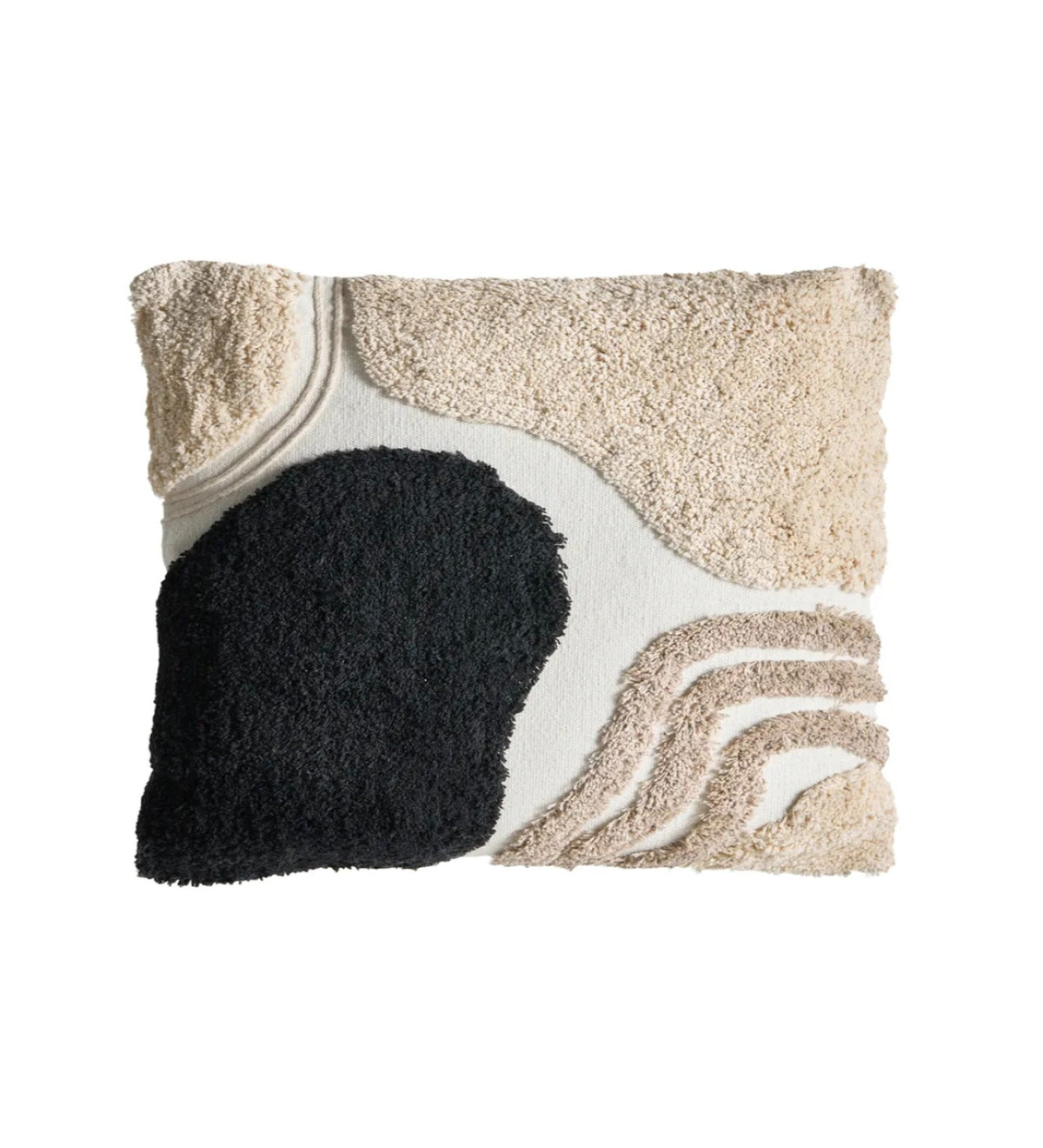 NOIR - Modern Tufted Black Cushion Covers Set of 3 (18x18) | Textured Home Decor