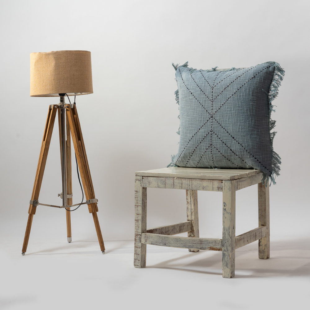 GREY - Hand Stiched Cushion Cover