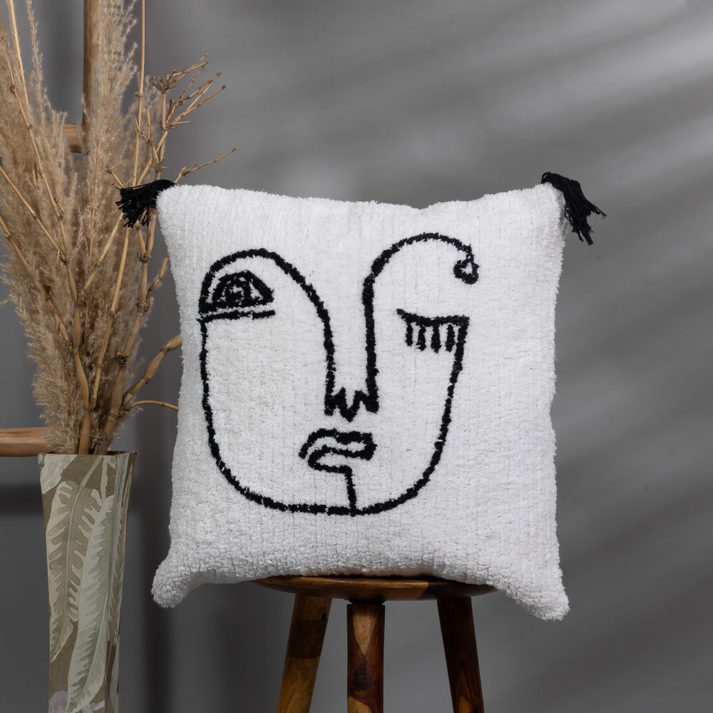 FACE - Tufted Decorative Pillow Cover