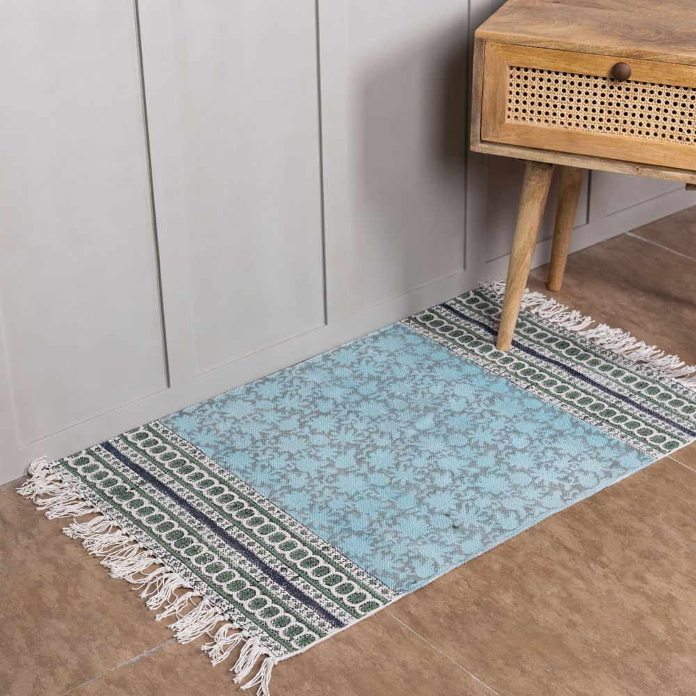 JALGAON - Hand Block Printed Cotton Rug