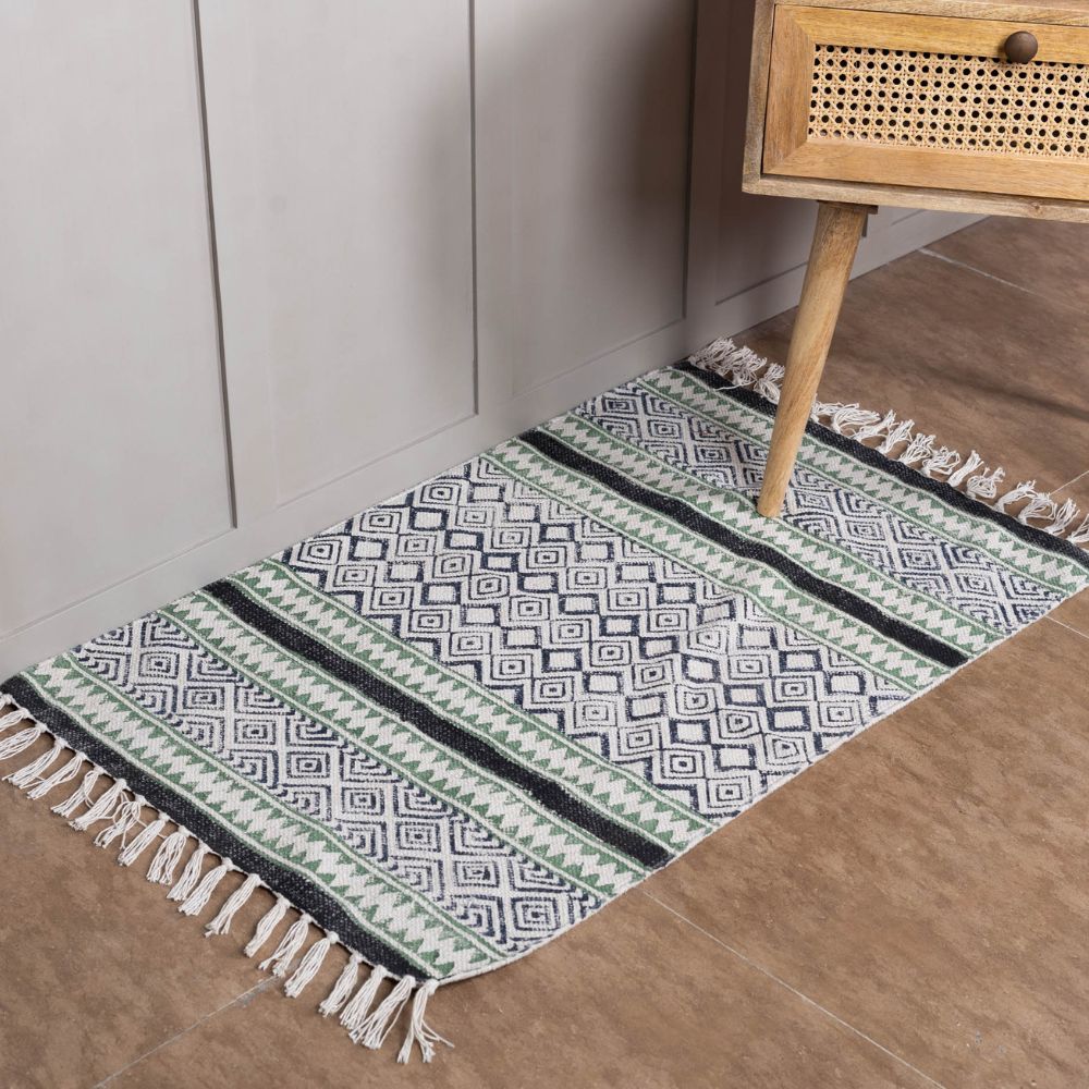 DEMRE - HAND BLOCK PRINTED COTTON RUG