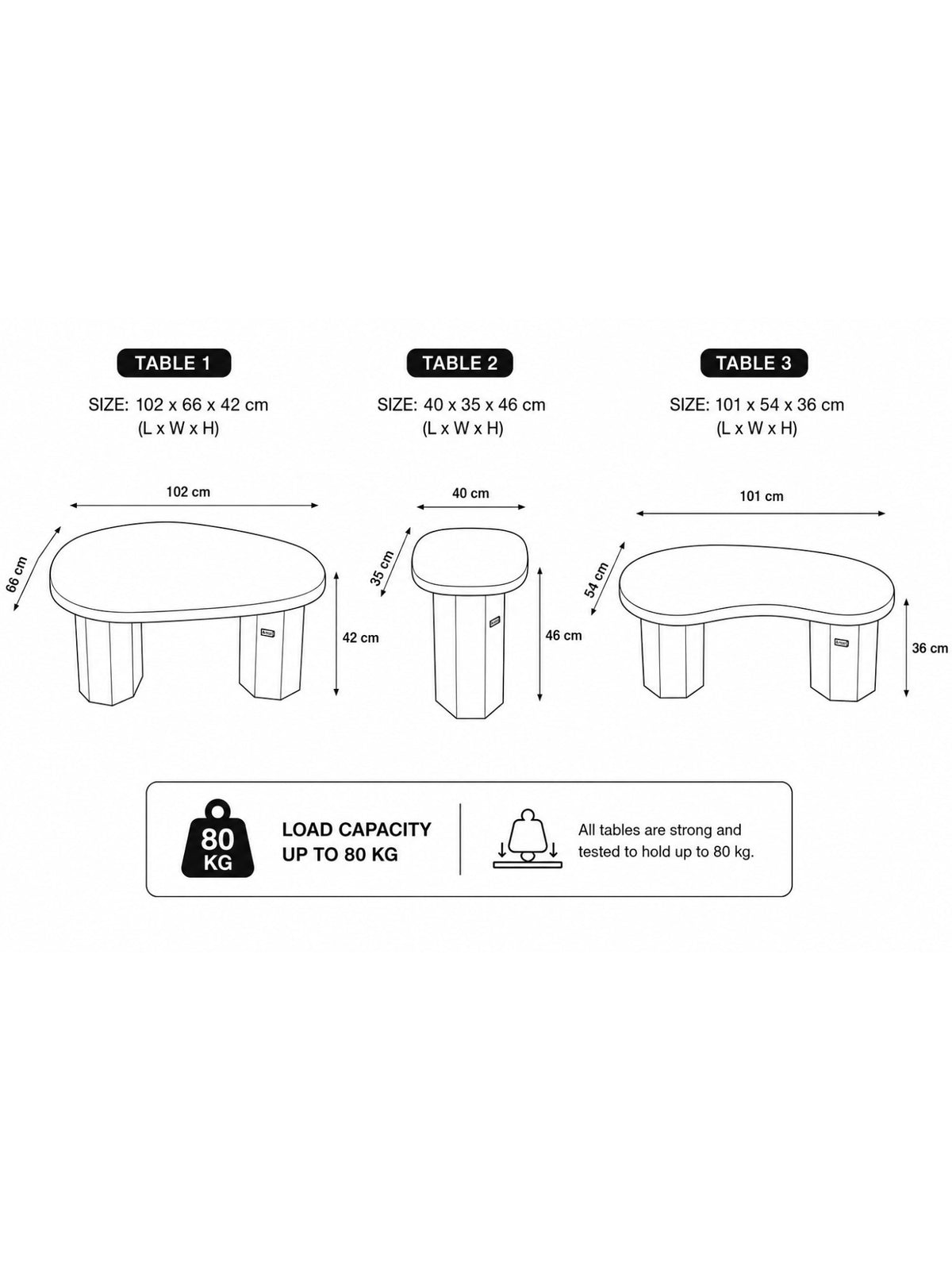 The Gasbh Set of 3 Coffee Tables for Living Room | Solid Wood Coffee Table Set with Maroon Leather Fabric Tops and Sturdy Pedestal Legs | 3 Piece Nesting Center Tables | Modern Tables for Home Sofa and Lounge