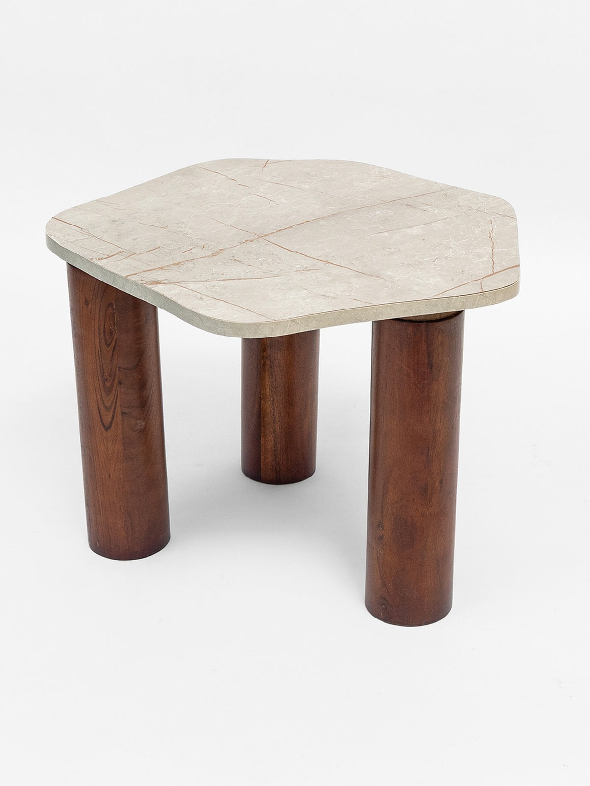 The Gasbh Set of 2 Coffee Tables for Living Room | Solid Acacia Wood Legs with Marble Finish MDF Top | Modern Nesting Center Tables with Rounded Edges | Side Tables for Home Sofa and Lounge