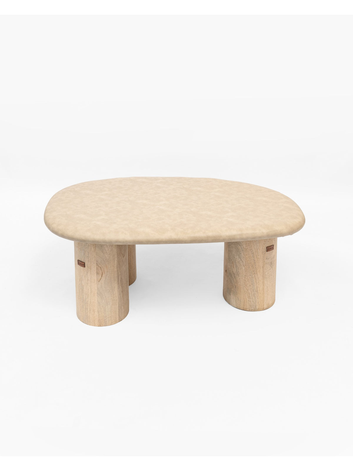 The Gasbh Set of 3 Mango Wood Coffee Tables for Living Room | Solid Wooden Nesting Center Tables with Organic Freeform Tops and Sturdy Pedestal Legs | Natural Wood Finish | Multi Purpose Tables for Home Sofa and Lounge