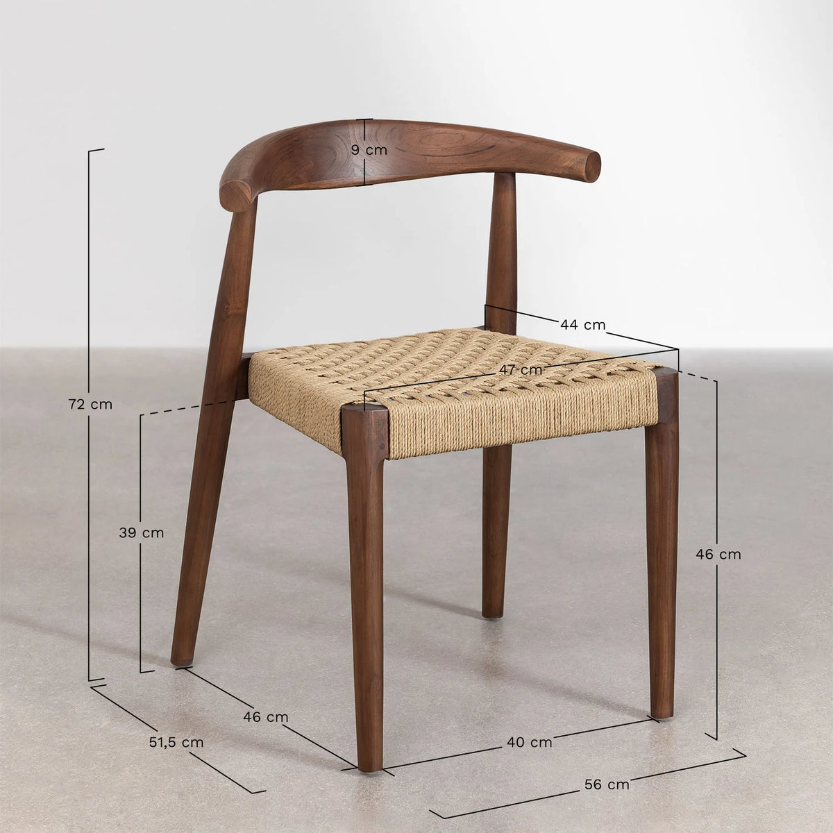 Celle Dinning rope braided sheesham wood chair