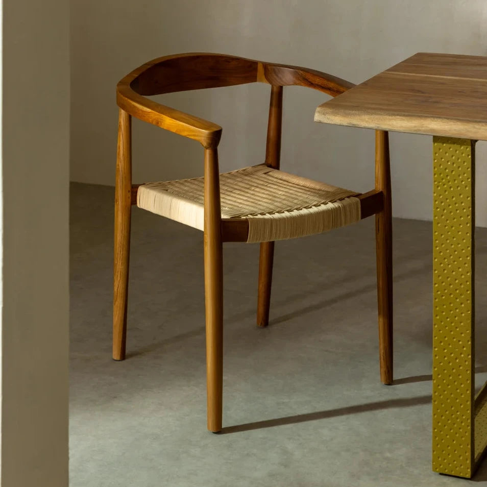 Pano dinning rope braided sheesham wood chair