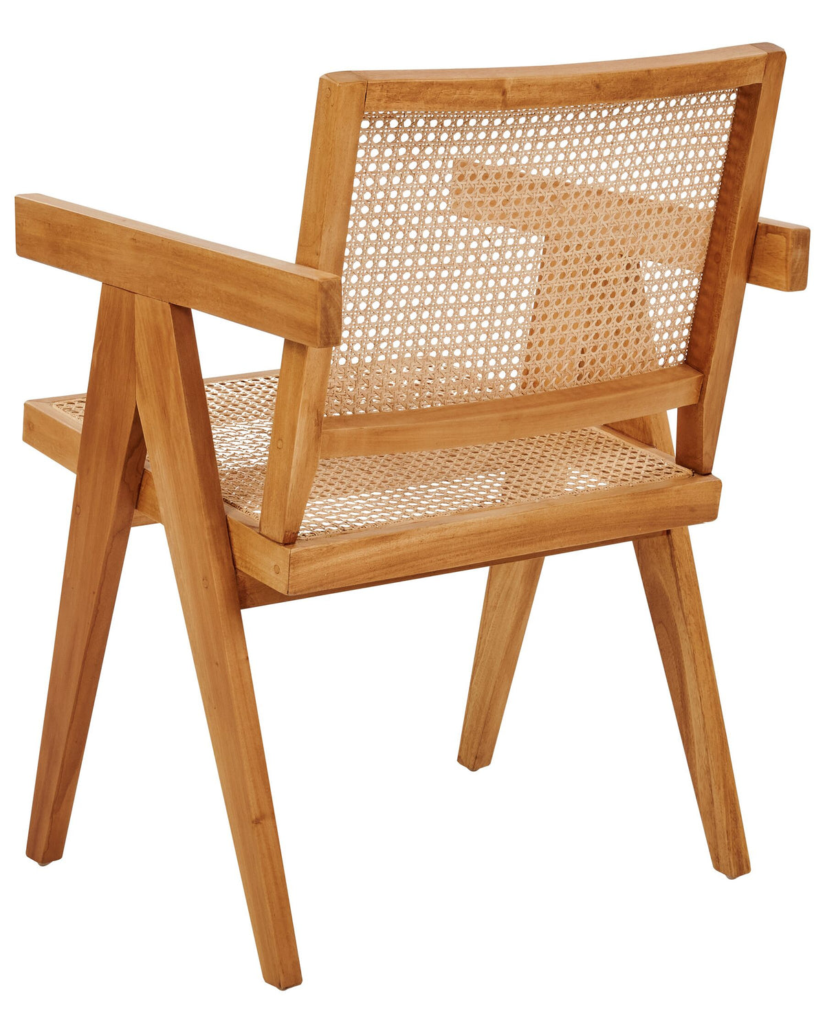 DAYTONE Timeless Acacia Wood Chair with Classic Cane Detailing