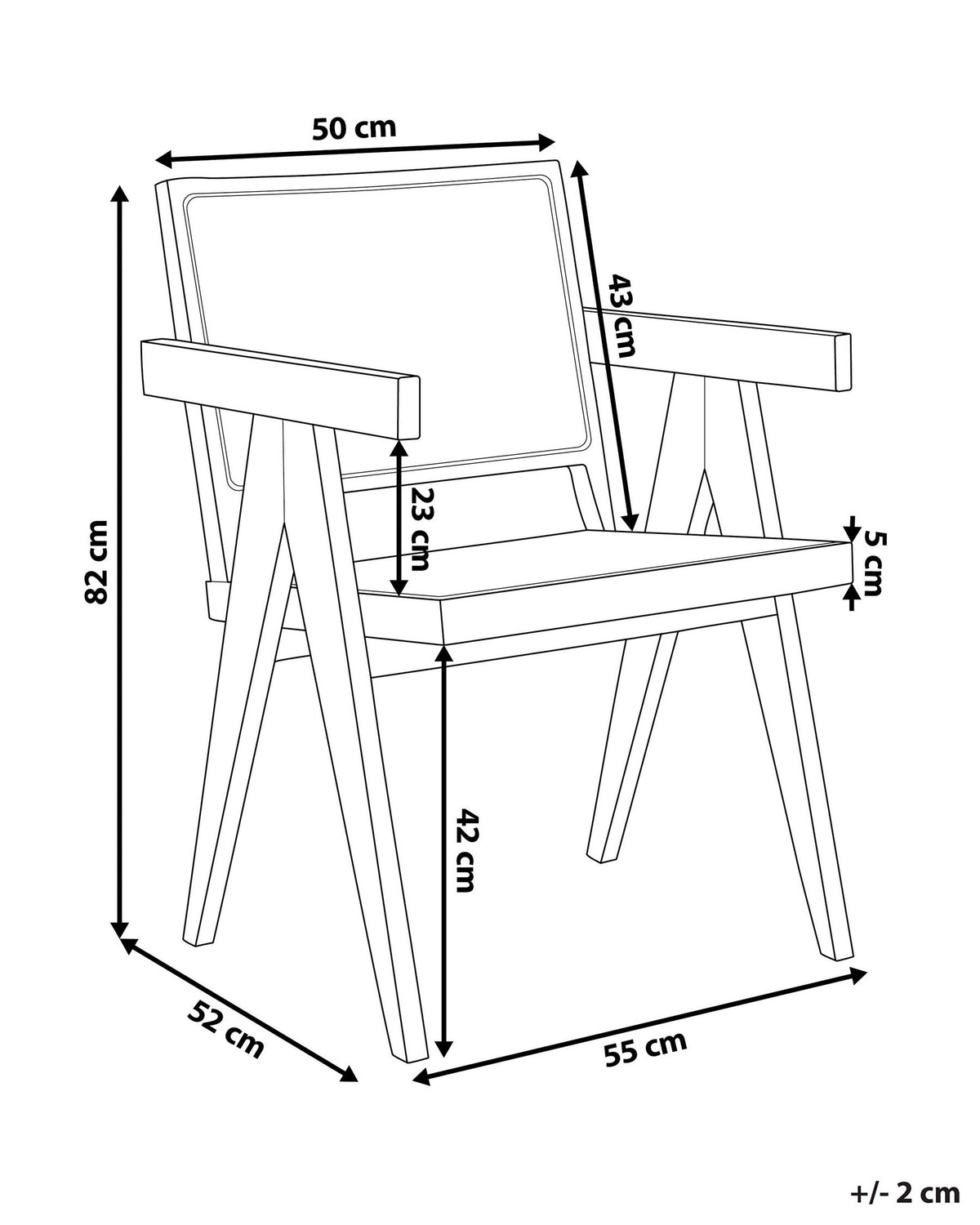 DAYTONE Timeless Acacia Wood Chair with Classic Cane Detailing