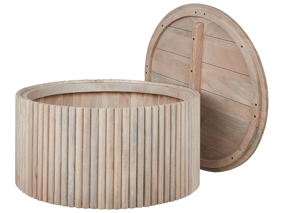 Storage Mango Wood Coffee Table Light KIRKWOOD