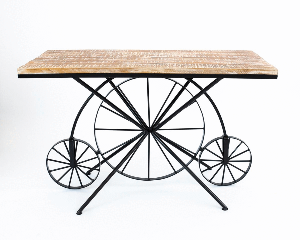 Industrial Elegance Iron & Mango Wood Console Table