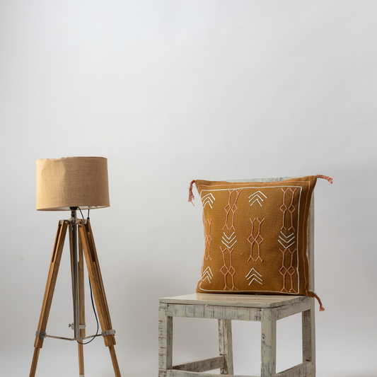 MUSTARD - Boho Chic Embroidered Cushion Cover