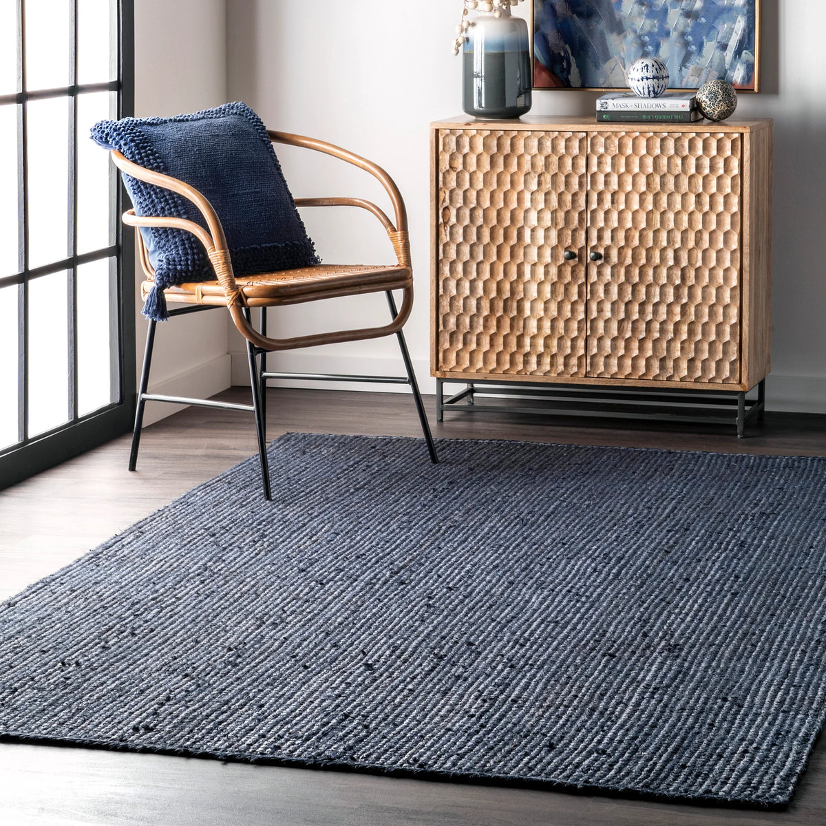 NAVY BRAIDED RUG
