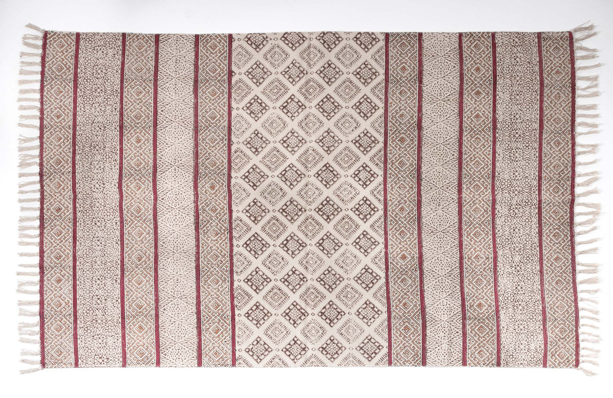MUNGO - Hand Block Printed Cotton Rug