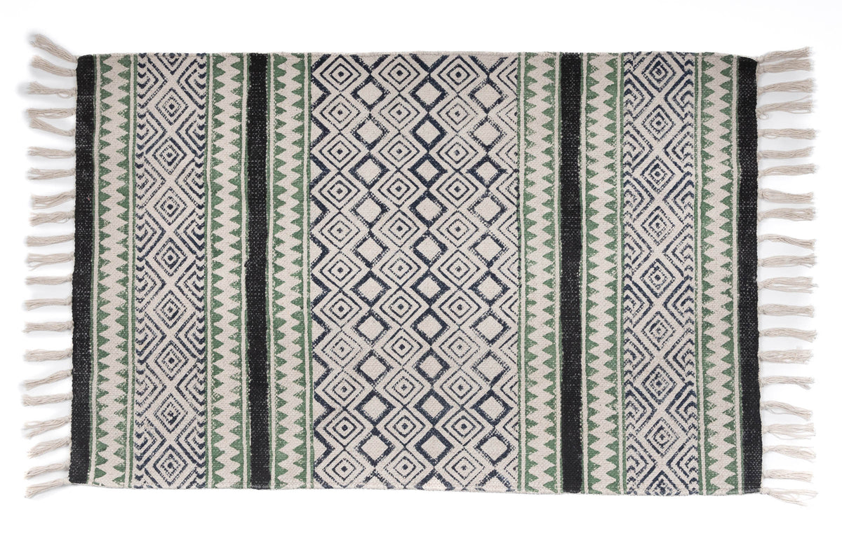 DEMRE - HAND BLOCK PRINTED COTTON  RUG
