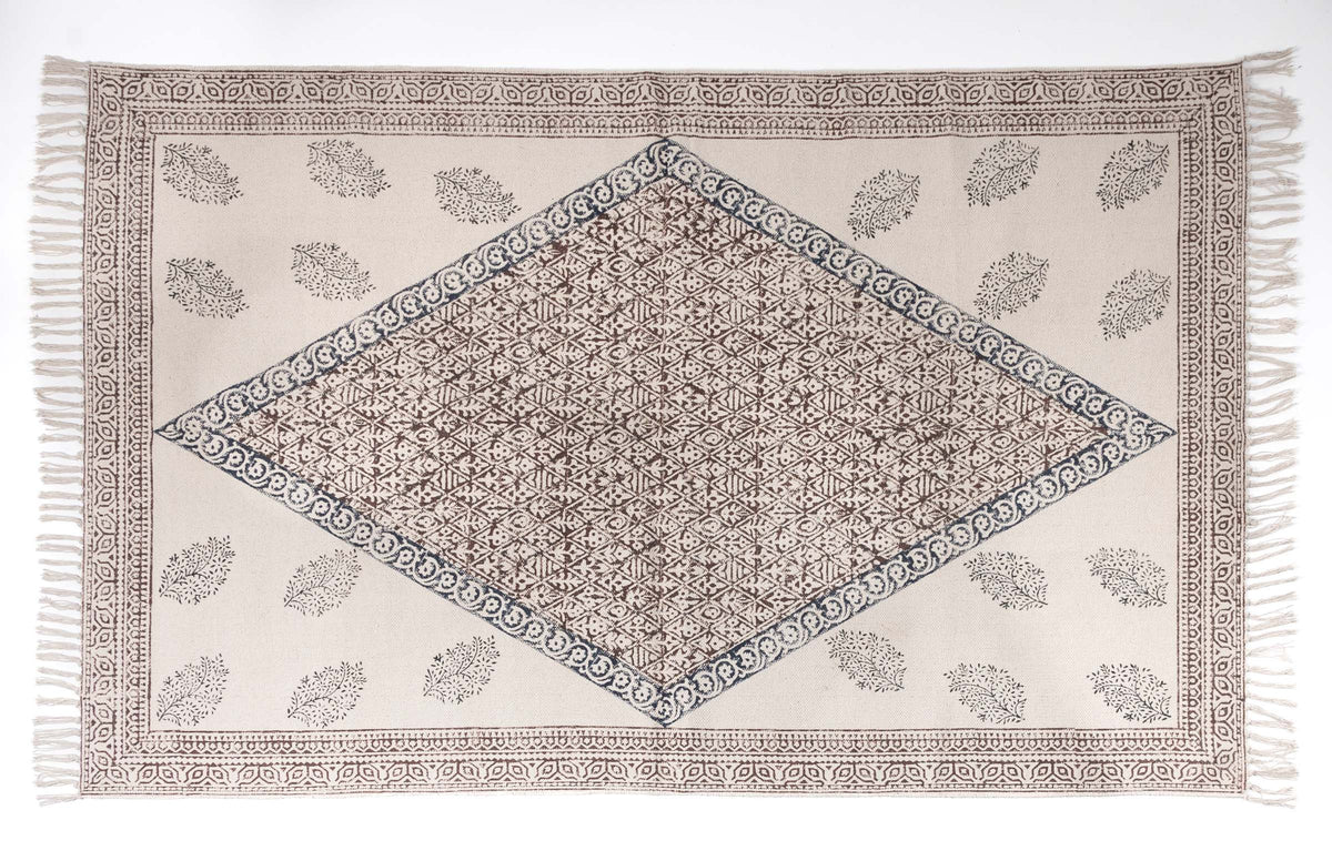 VANASHEN - Hand Block Printed Cotton Rug