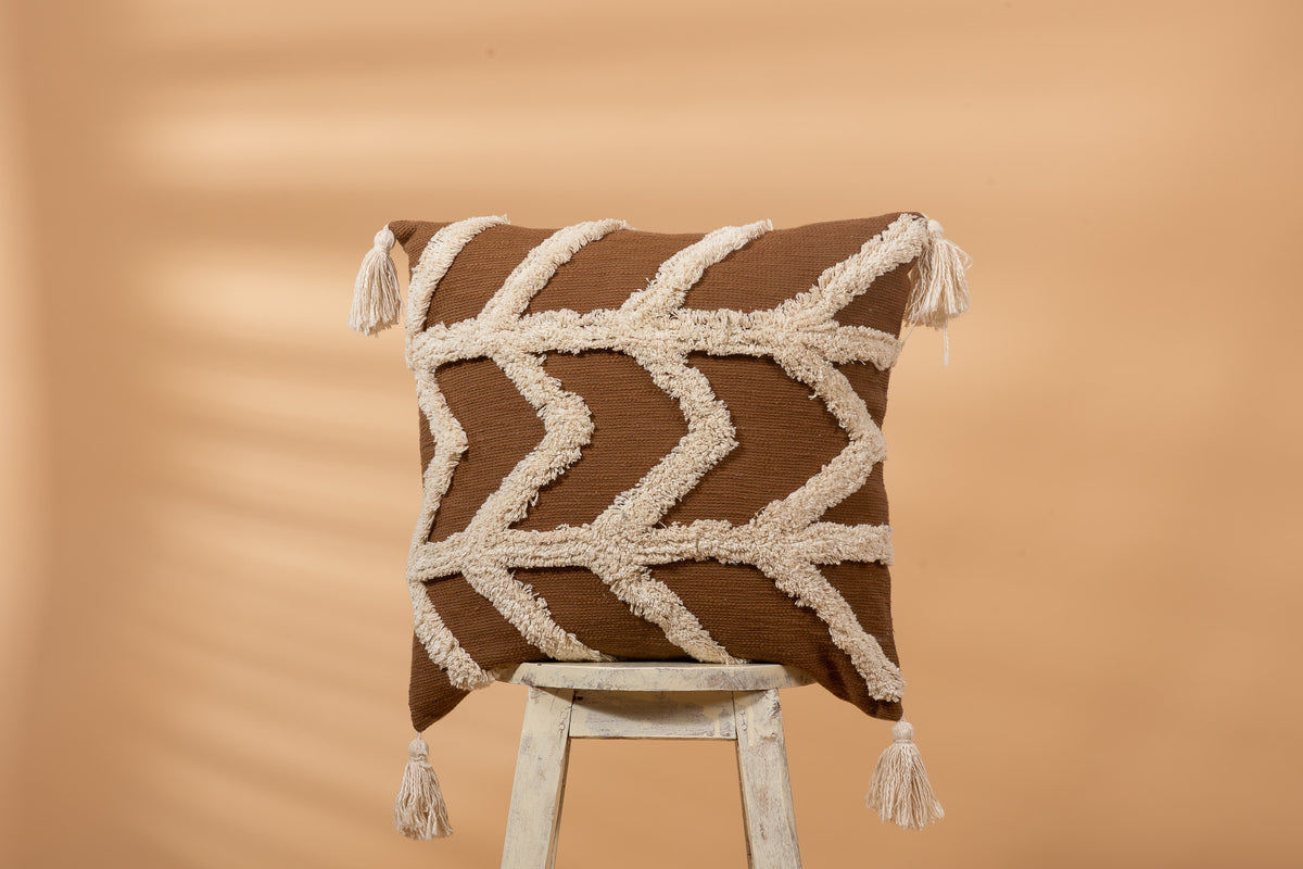 HICKORY - Designer Tufted Pillow Cover