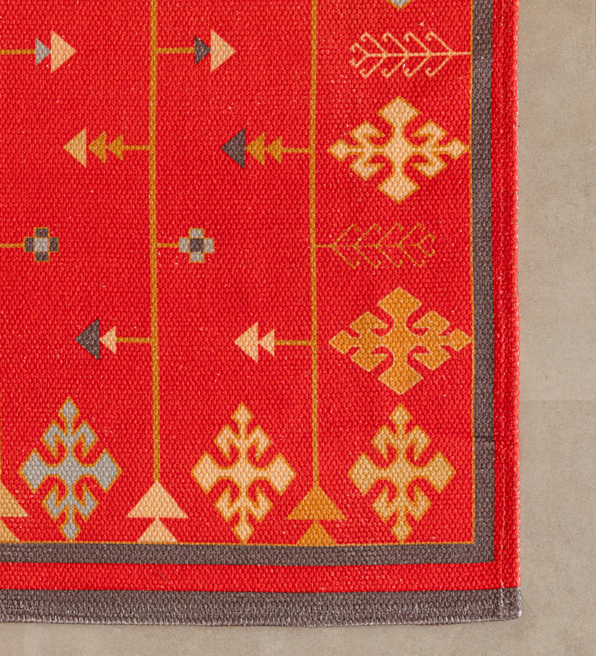 Sanskriti Maroon Traditional Hand Woven Cotton Dhurrie Runner Rug (6 ft x 2 ft)