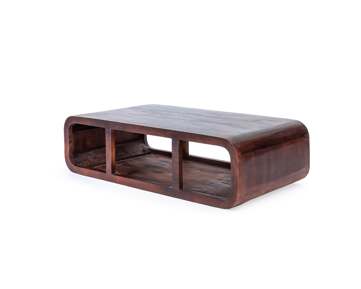 BALINGER Elegant Walnut Coffee Table with Storage