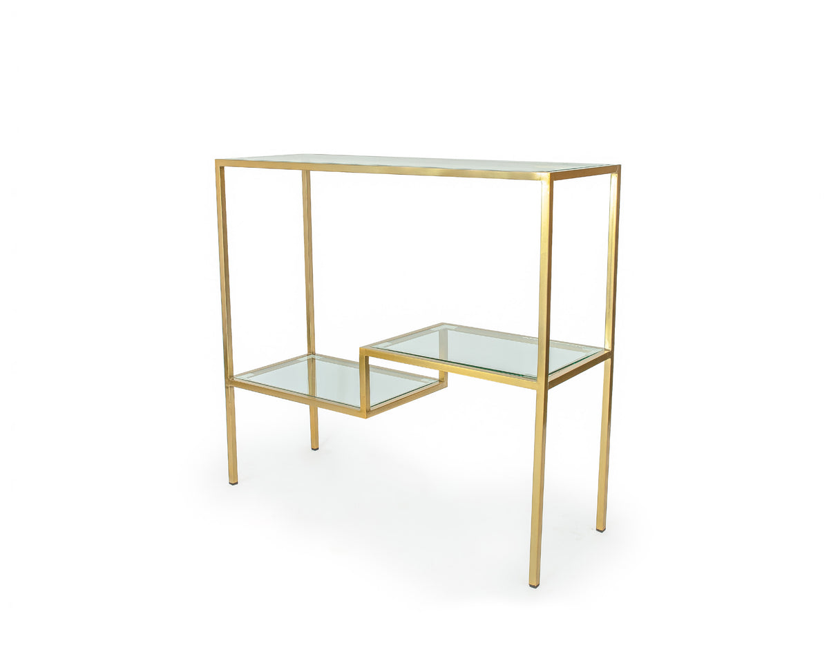 Glass and Iron Chic Console Table