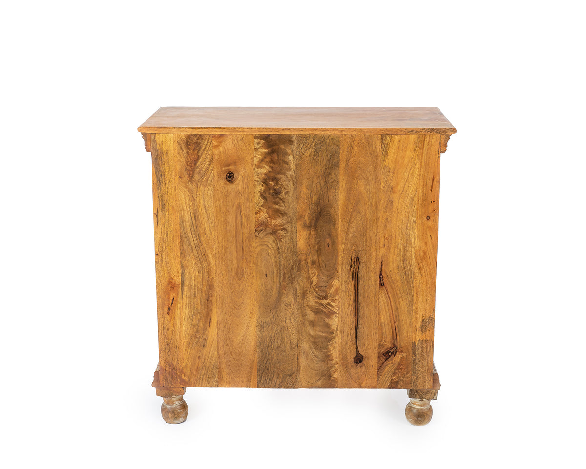 Refined Rustic Iron and Mango Wood Cabinet