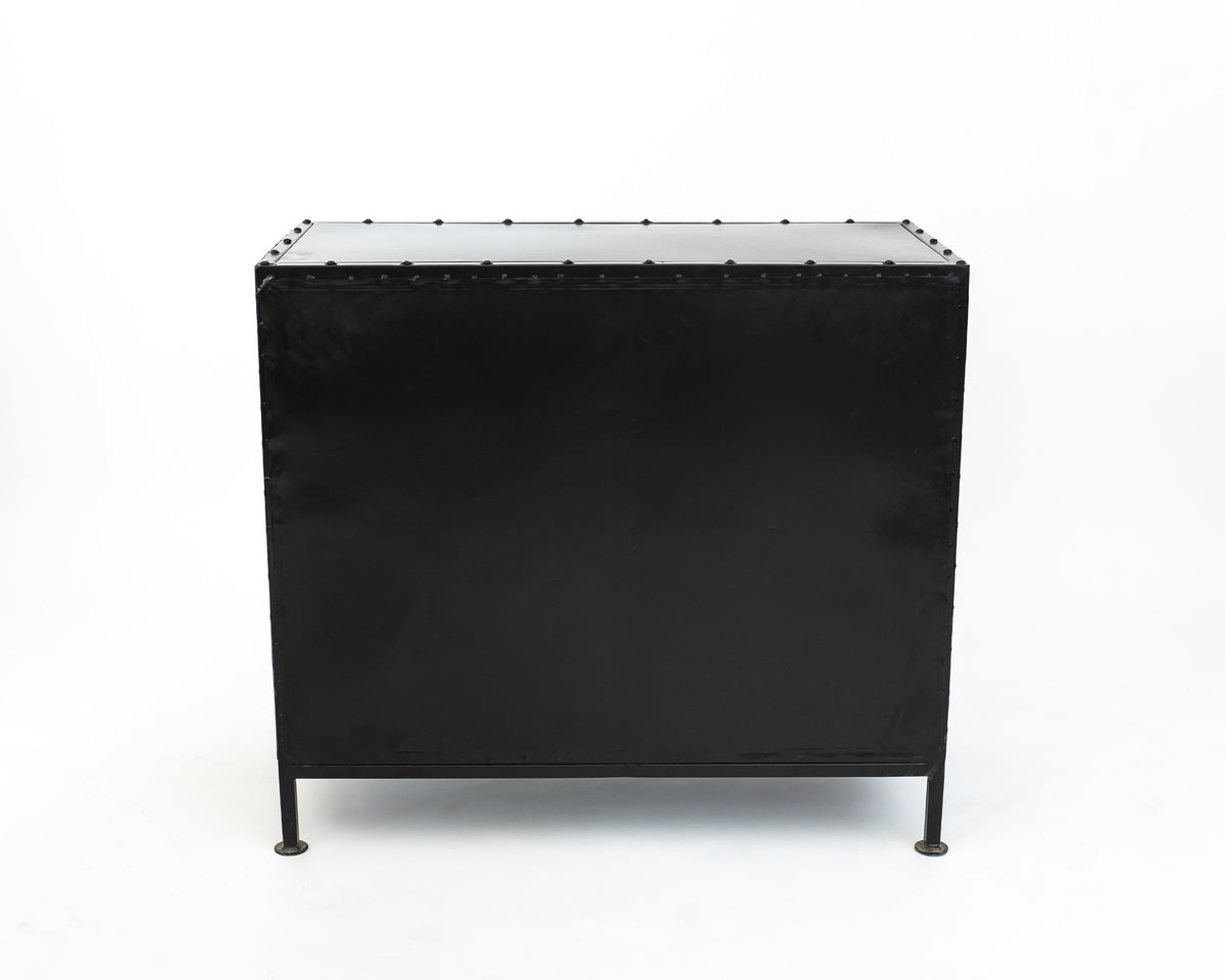 Modern Rustic Iron and Mango Wood Cabinet