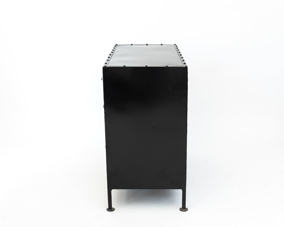 Modern Rustic Iron and Mango Wood Cabinet
