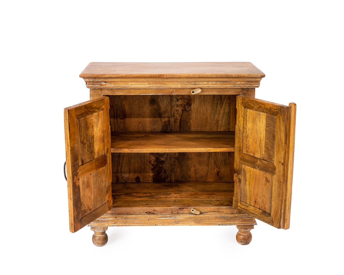 Refined Rustic Iron and Mango Wood Cabinet